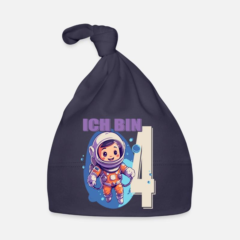 Ich bin 4 Jahre - 4. Geburtstag - Astronaut Baby Bio-Mütze