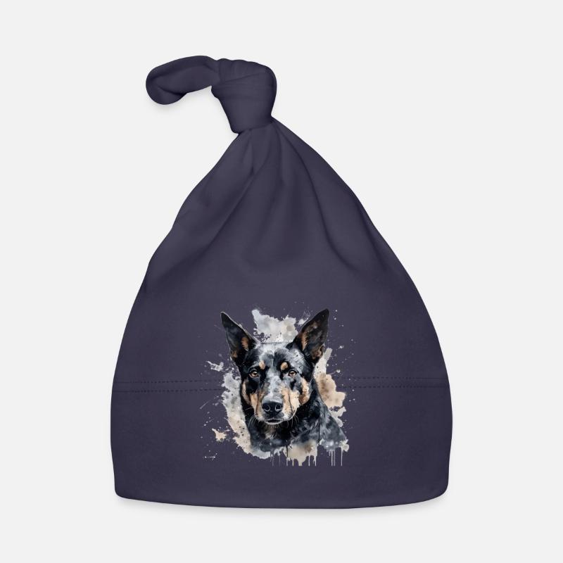 Kelpie australien - Bonnet bio Bébé - marine