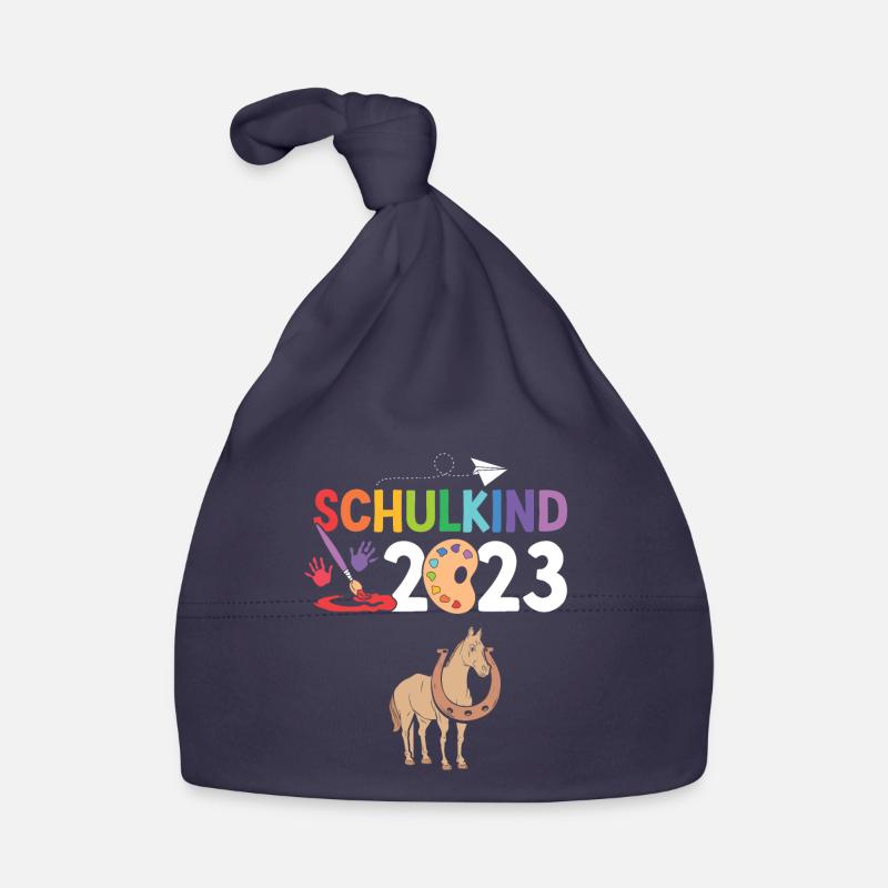 Pferd Schulanfang Schulkind 2023 Baby Bio-Mütze