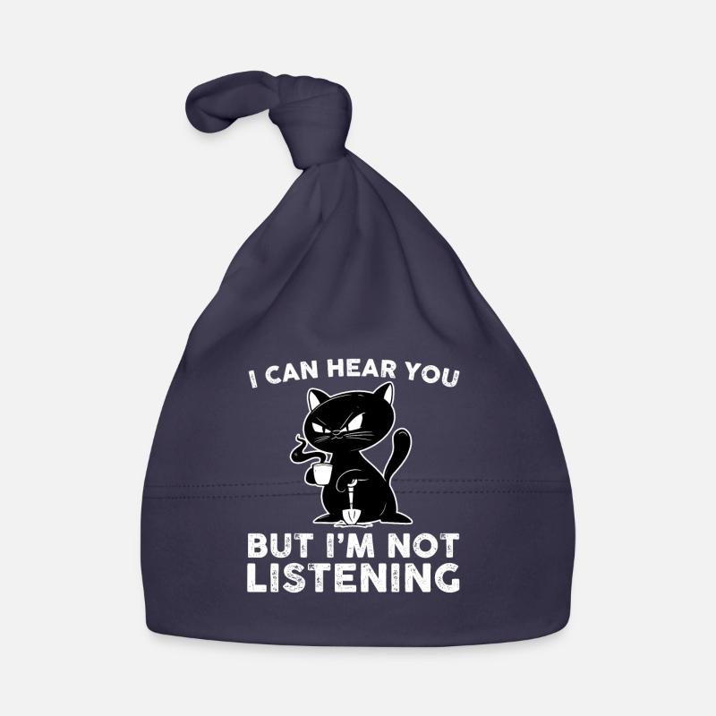 Funny Coffee Drinking Cat Clothing Organic Baby Cap