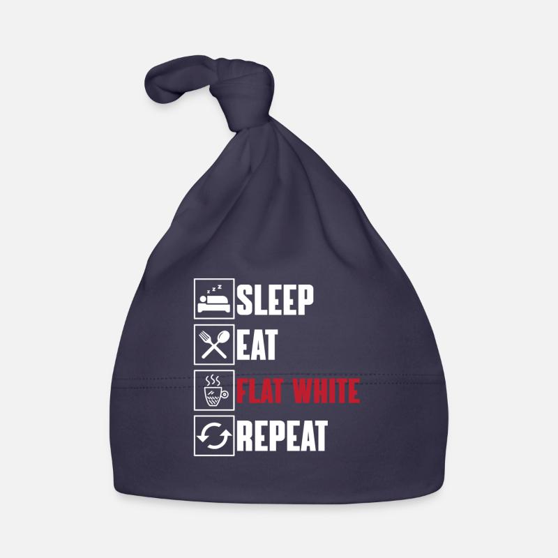 Drôle de design de café blanc plat Bonnet bio Bébé