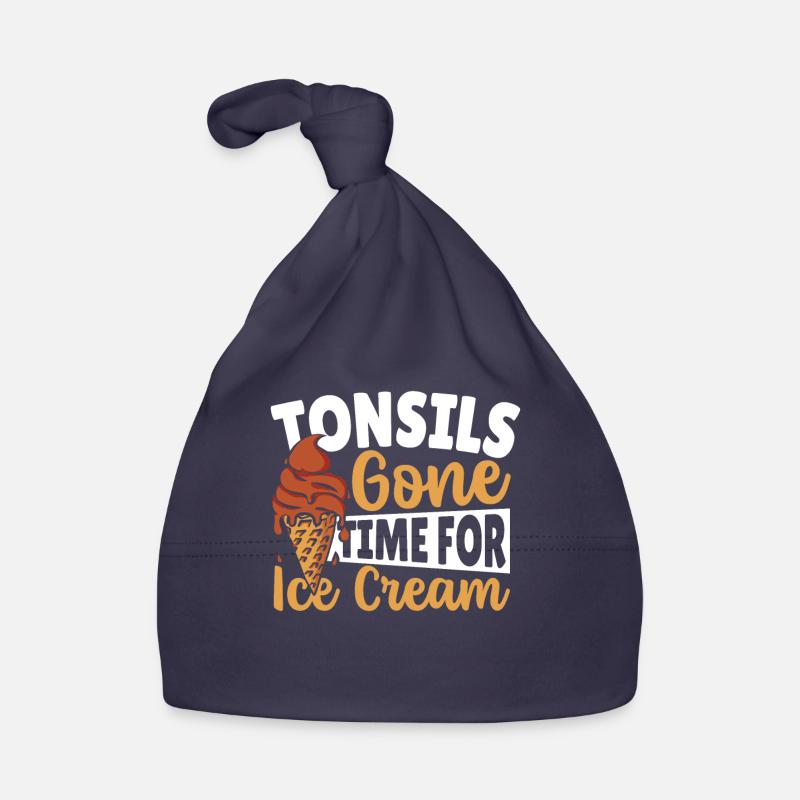 Tonsillen sind weg Zeit für Eiscreme Tonsillitis Baby Bio-Mütze