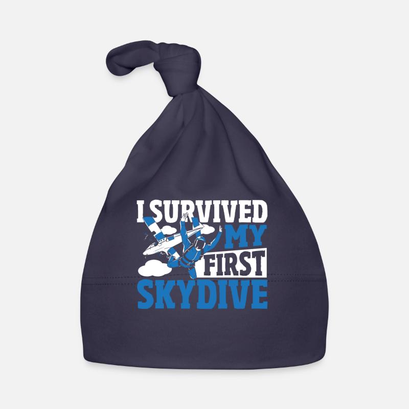 I Survived My First Skydive Skydiving Parachuting Organic Baby Cap
