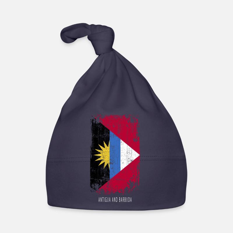 Souvenir avec le drapeau du pays d’Antigua et Bonnet bio Bébé