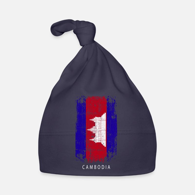 Souvenir avec le drapeau du pays du Cambodge Bonnet bio Bébé