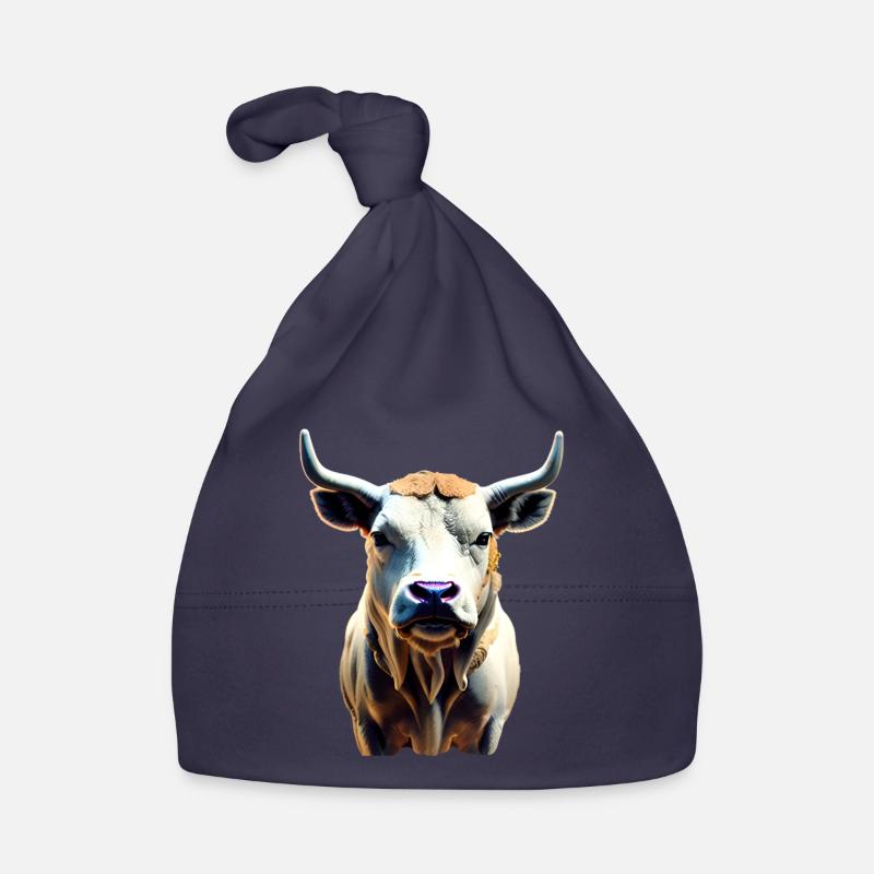 Vache - taureau avec cornes Bonnet bio Bébé