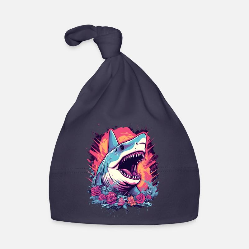 Shark Flower Oceanographer Diver Gift Organic Baby Cap