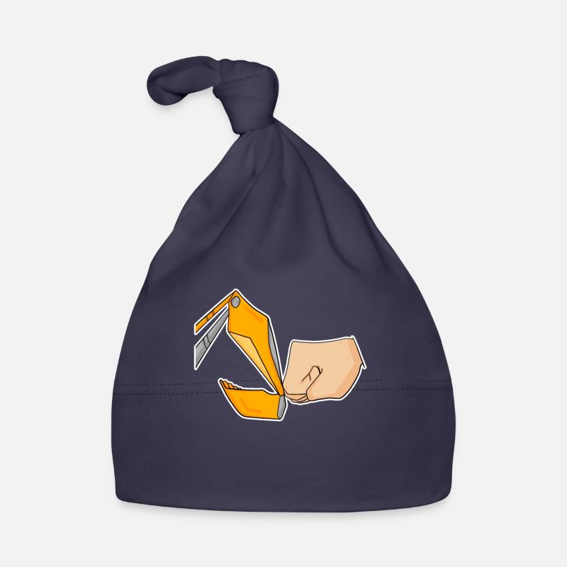 Bagger Baustelle Baggerfahrer Faust - Baby Bio-Mütze - Navy