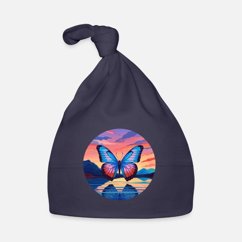 Morpho Papillon Bleu - Bonnet bio Bébé - marine