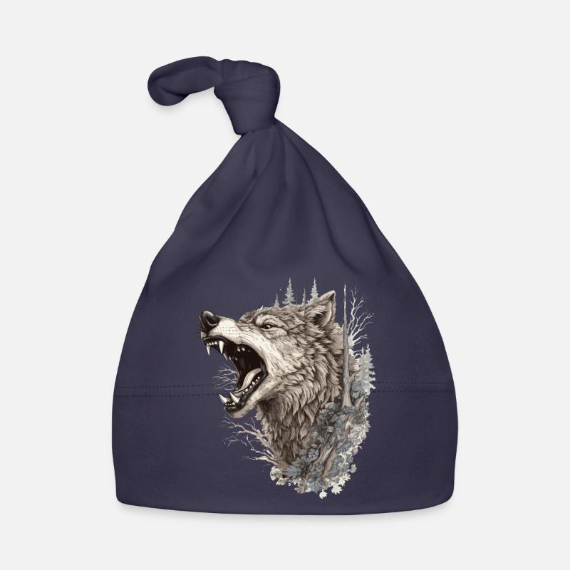 Wolf Wolf Head Scratch Marks Claws Wild Forest Hunter Organic Baby Cap