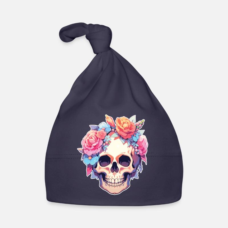 Crânes Crâne Fleurs Fleur Crâne Crâne Bonnet bio Bébé
