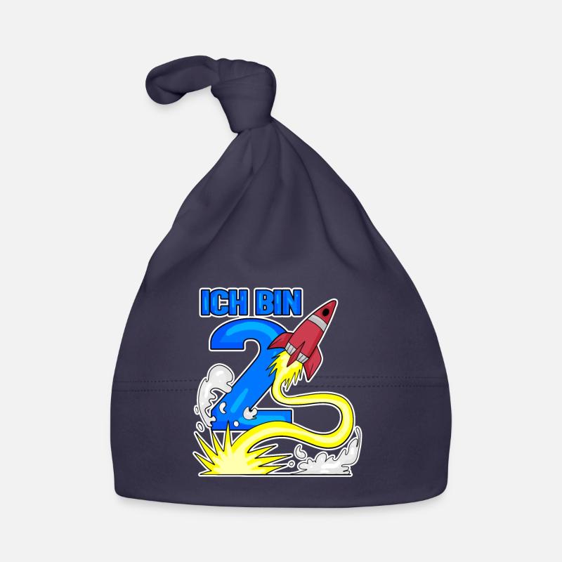 2 Birthday Boy Astronaut Rocket - two years Organic Baby Cap