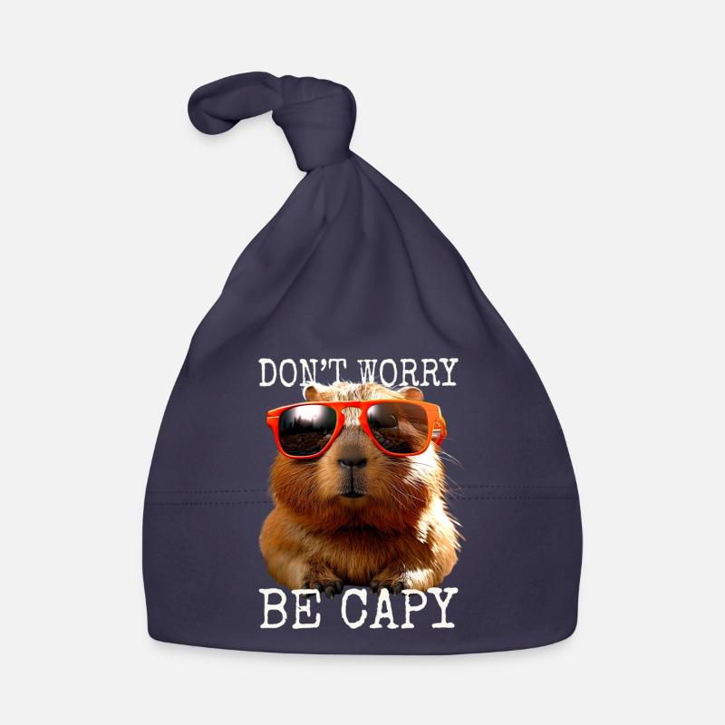Capybara Dont Worry Be Capy Capybara Rodent Organic Baby Cap