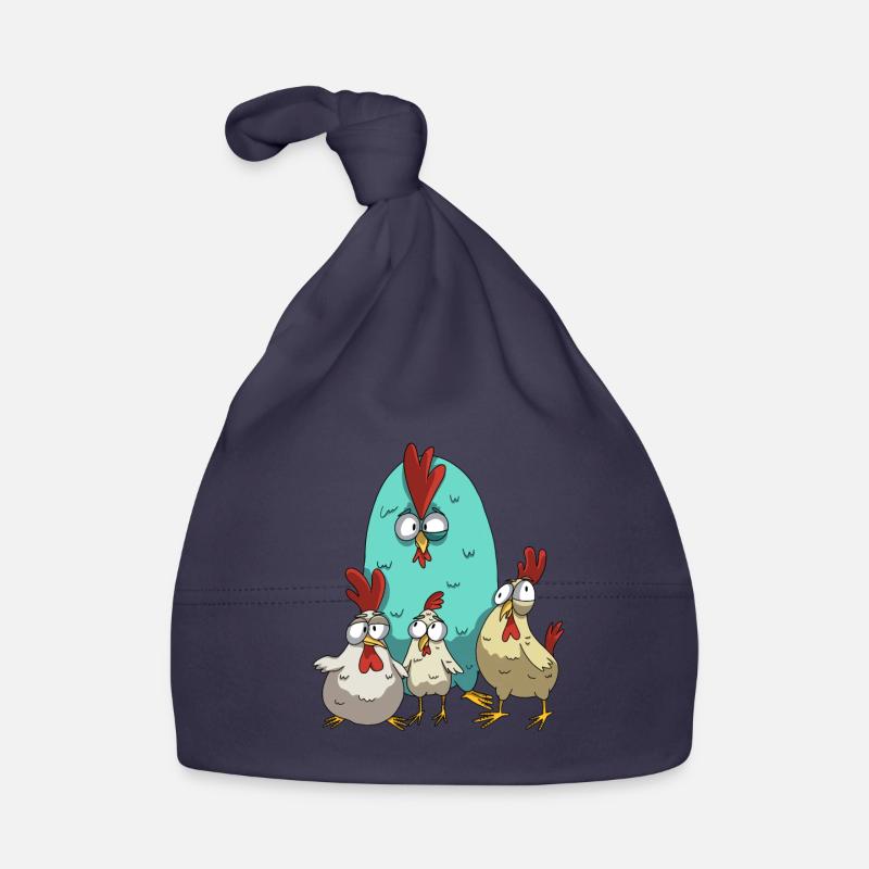 Funny Chickens Chicken Design Chicken Flock with Humor Organic Baby Cap