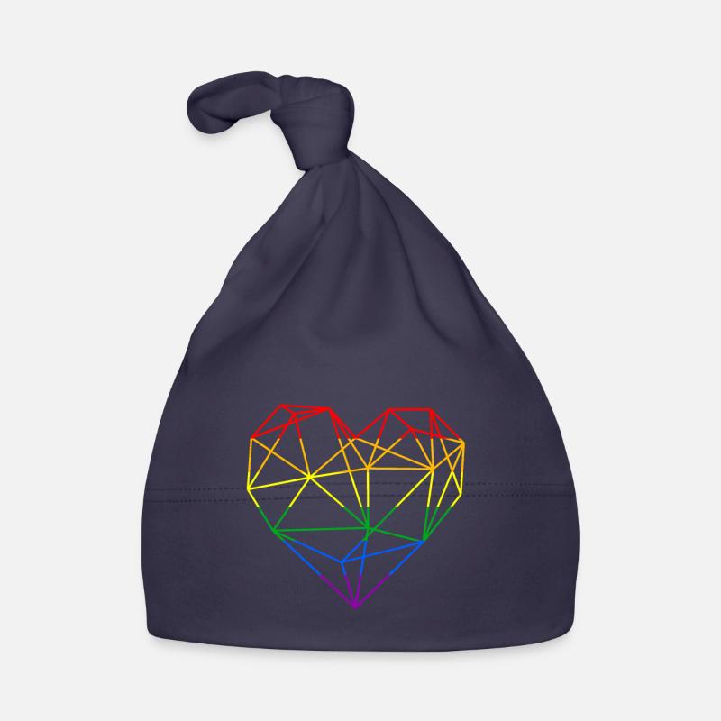 Polygon Herz Regenbogen Liebe LGBT Baby Bio-Mütze
