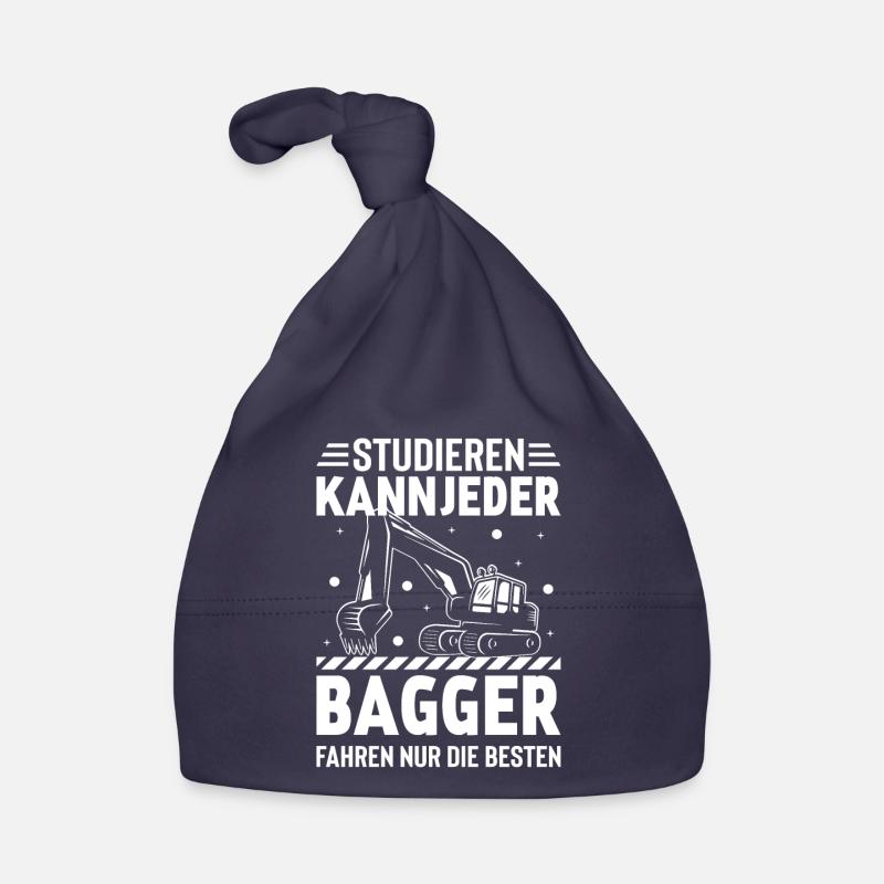 Bagger Baggerfahrer Baugeräte Baustelle Baby Bio-Mütze