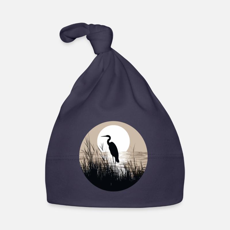 Heron in reeds Organic Baby Cap