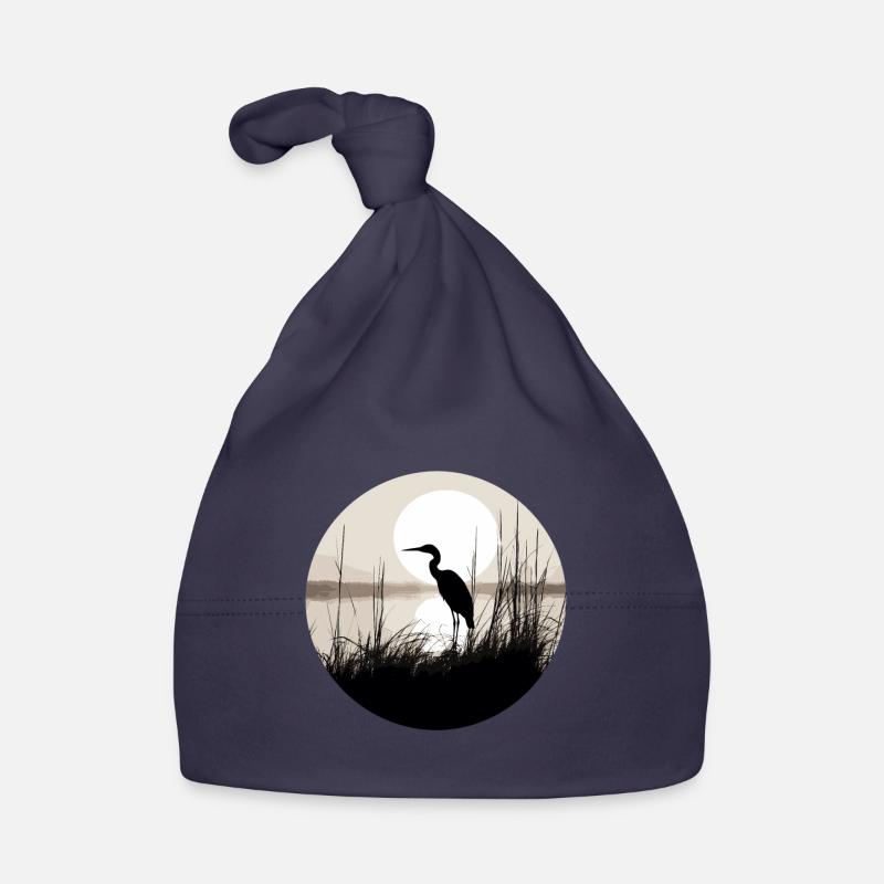 Heron in reeds Organic Baby Cap