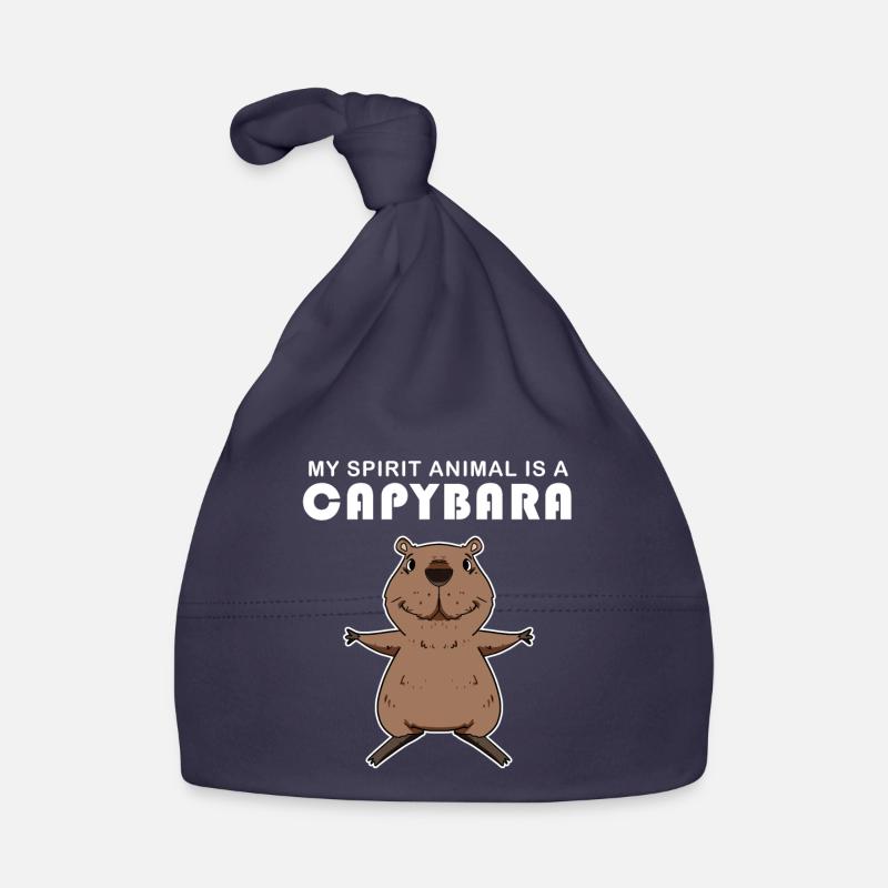 Capybara Capybara Cadeau - Bonnet bio Bébé - marine