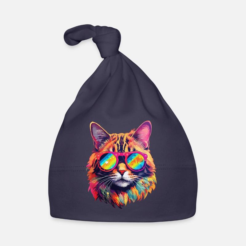 Chat Hippie 60s 70s Bonnet bio Bébé