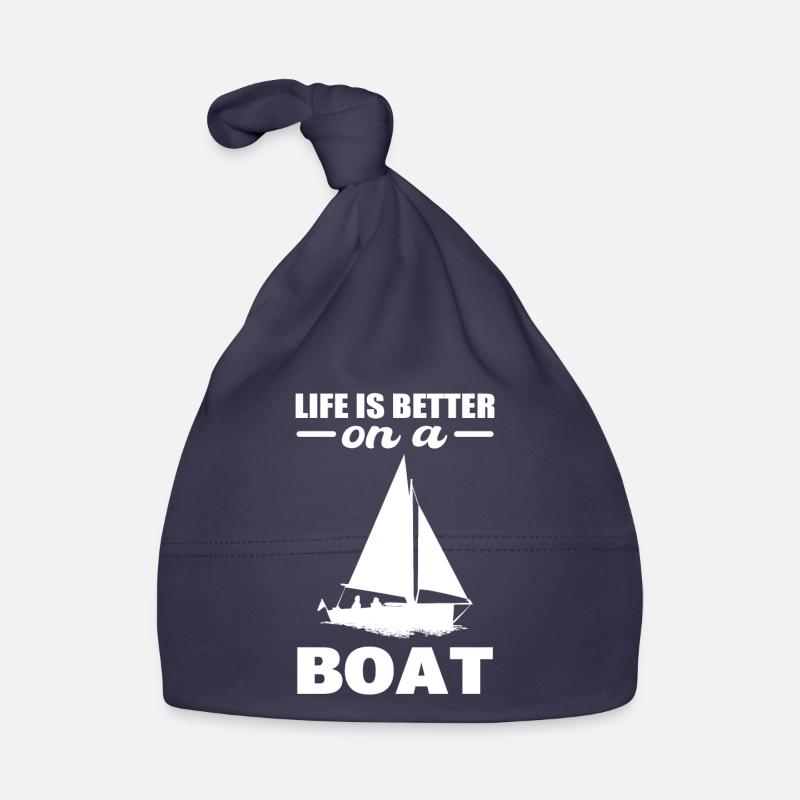 Life Is Better On A Boat Commander Organic Baby Cap