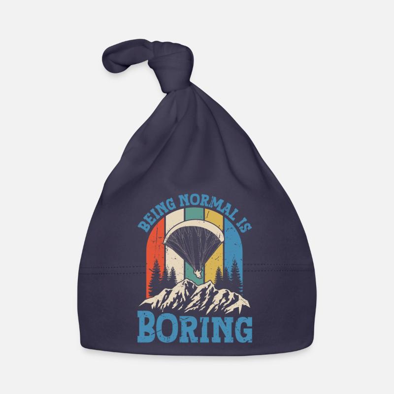 Paragliding Being Normal is Boring - Organic Baby Cap - navy
