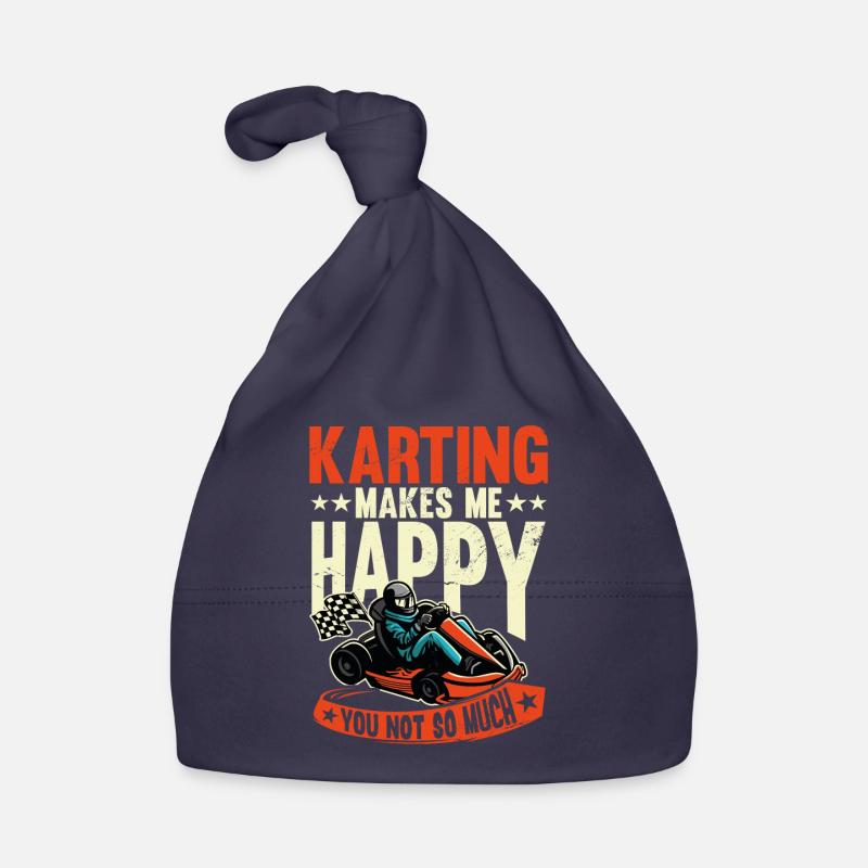 Le karting me rend heureux coureurs de karting de course Bonnet bio Bébé