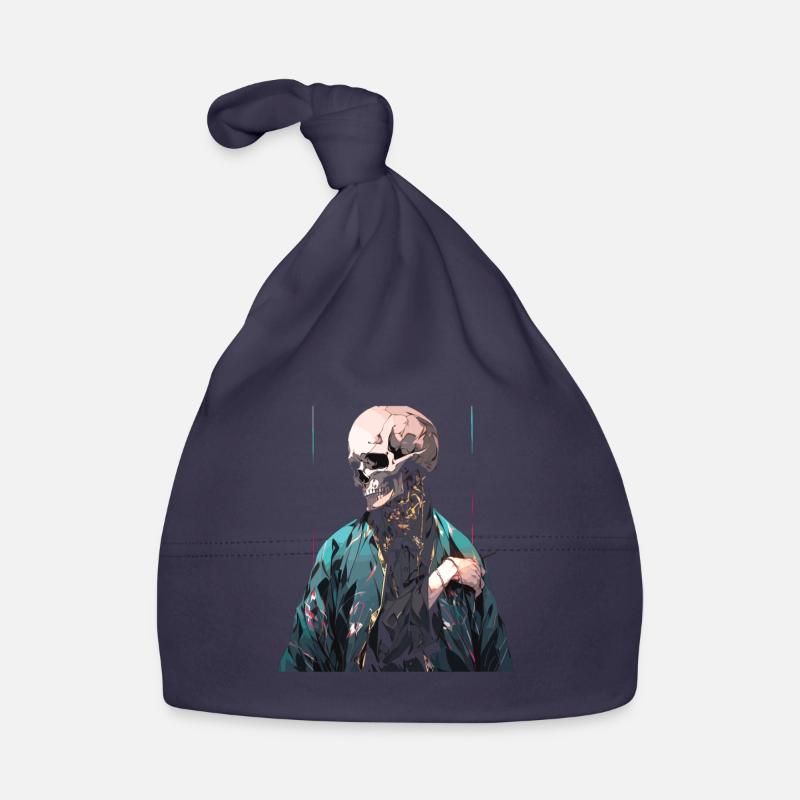 Crâne Crâne Crânes Crâne Squelette Bonnet bio Bébé
