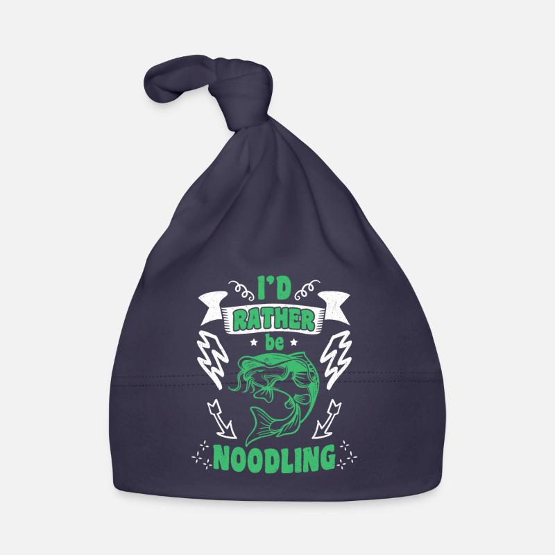 Catfish Angler I ́d rather be Noodling Flathead Fish Organic Baby Cap