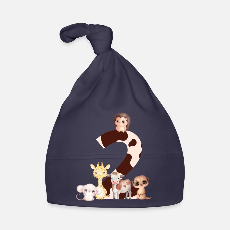 2nd Anniversary - Second Anniversary Animals Organic Baby Cap