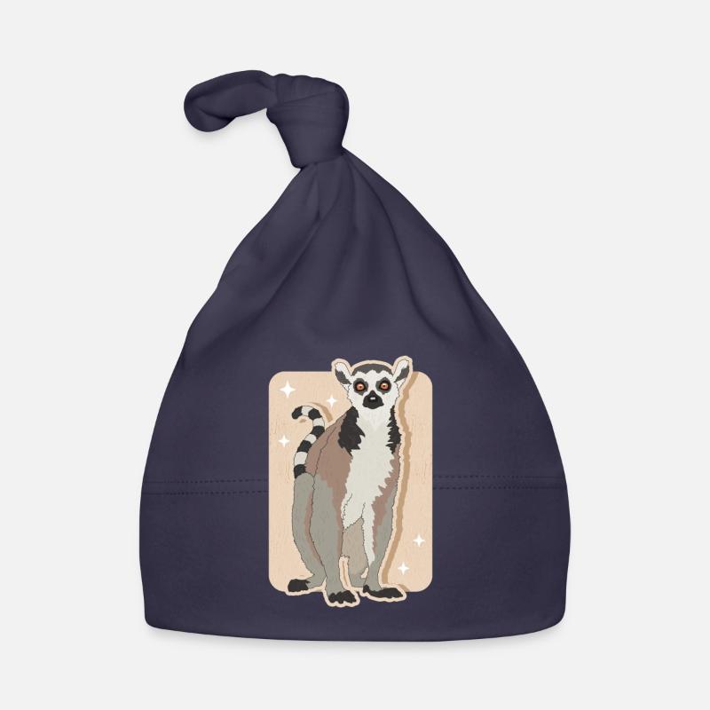 Lemurs Ring-tailed lemur Ringtail Lemure Gift Organic Baby Cap