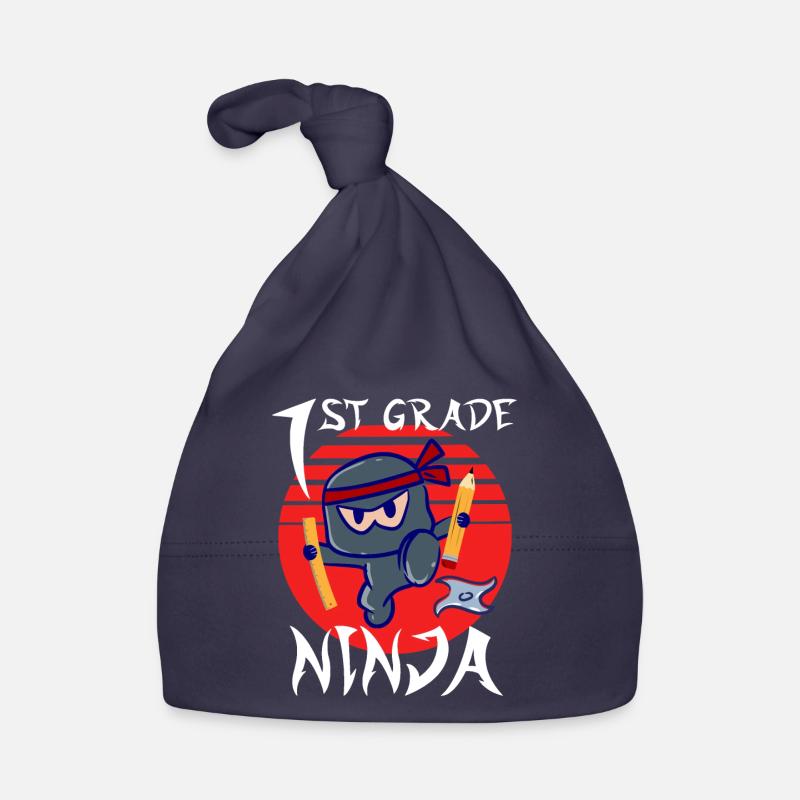 1st Grade Ninja School Beginner First Grader Organic Baby Cap