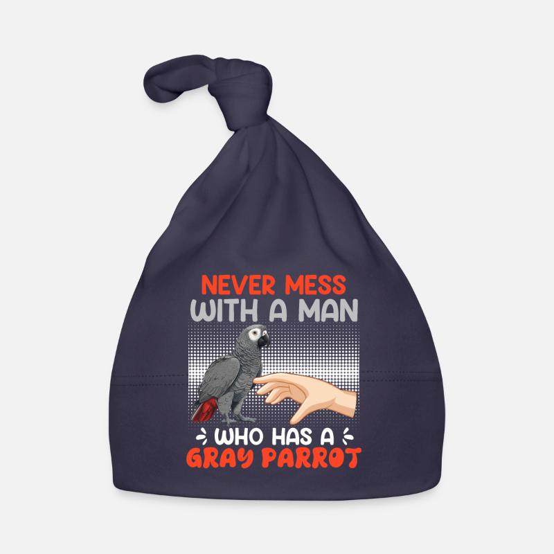 Gray parrot Never mess with a man Organic Baby Cap