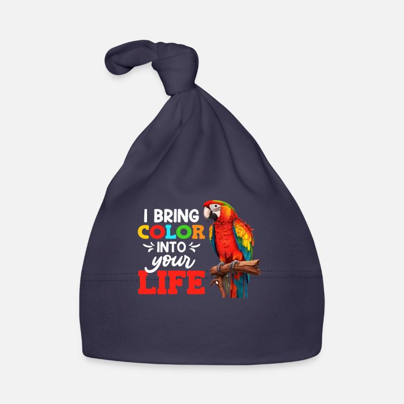 Aras I bring Color into your Life Macaw Parrot Organic Baby Cap