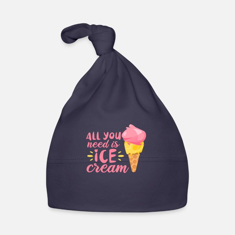 Eiscreme Eis Eiskrem Ice Cream Sommer Geschenk Baby Bio-Mütze
