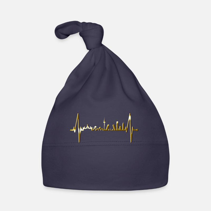 Madrid Skyline Heartbeat Spain Silhouette Pulse Organic Baby Cap