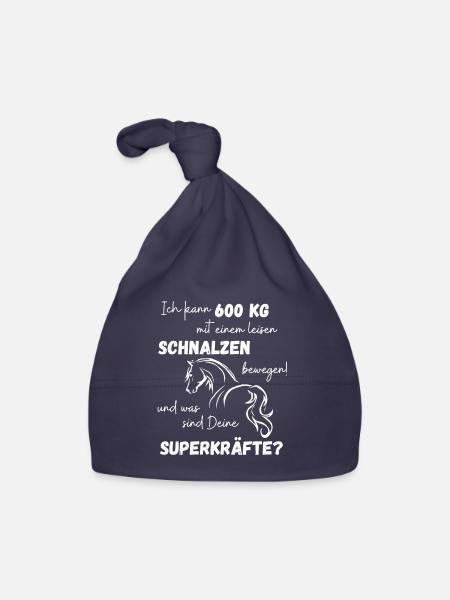 Ich kann 600kg mit einem leisen Schnalzen bewegen - Baby Bio-Mütze - Navy - Vorne