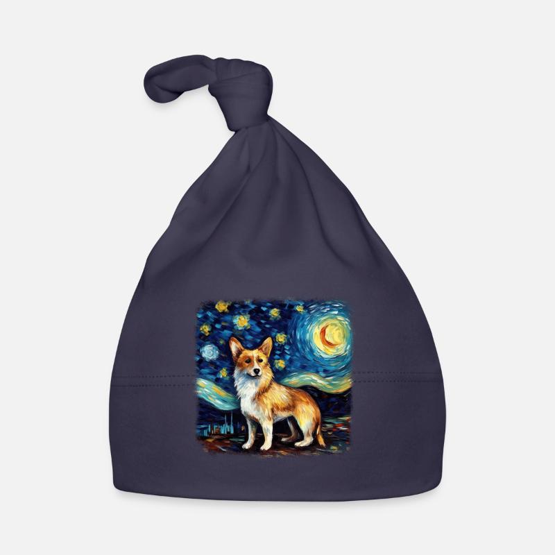 Nuit étoilée galloise Corgi Van Gogh Bonnet bio Bébé