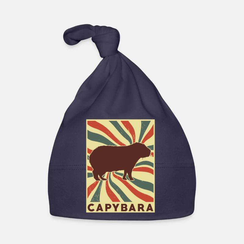 Capybara Retro Vintage Baby Bio-Mütze