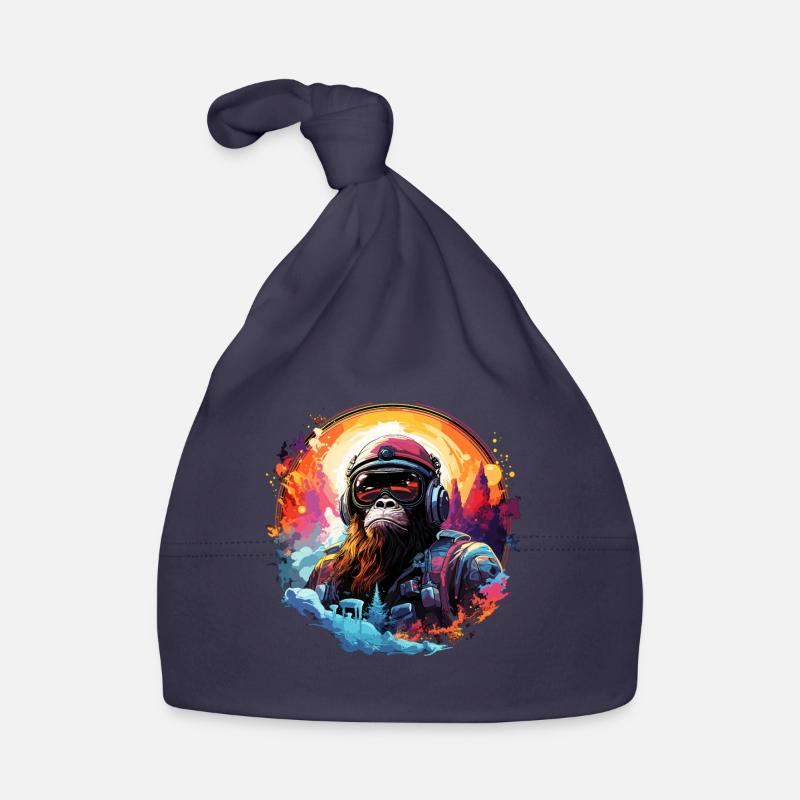 Space Ape Cool et drôle singe coloré dans l’espace Bonnet bio Bébé