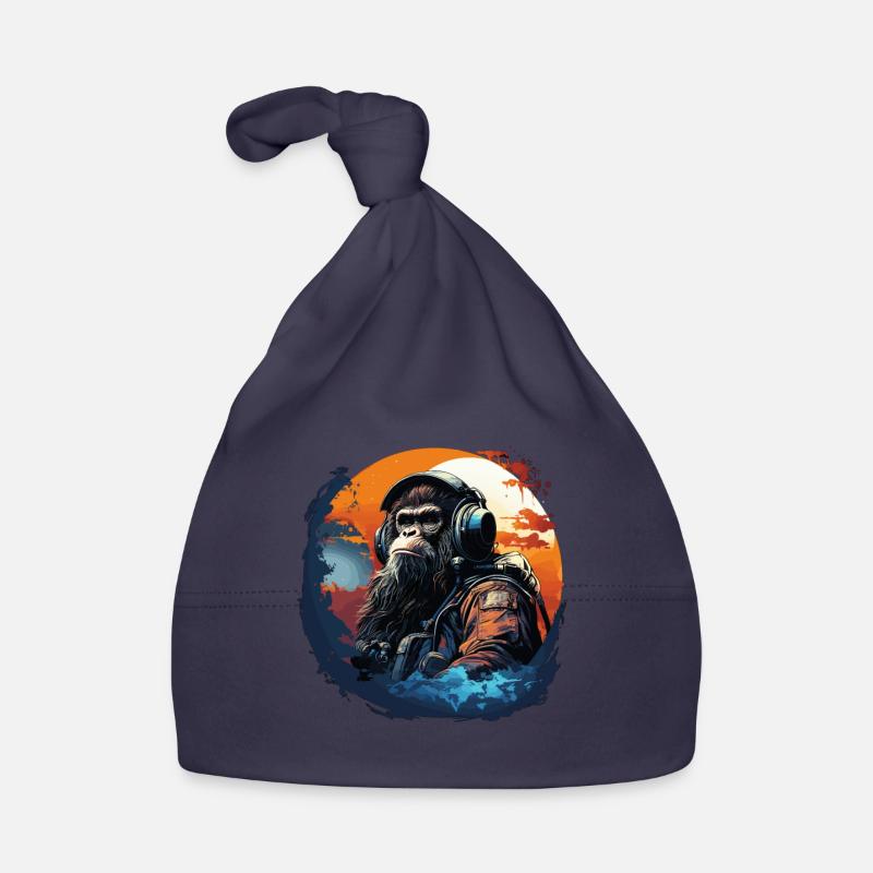Cool Ape avec casque - Ape, Monkey Graphics Bonnet bio Bébé
