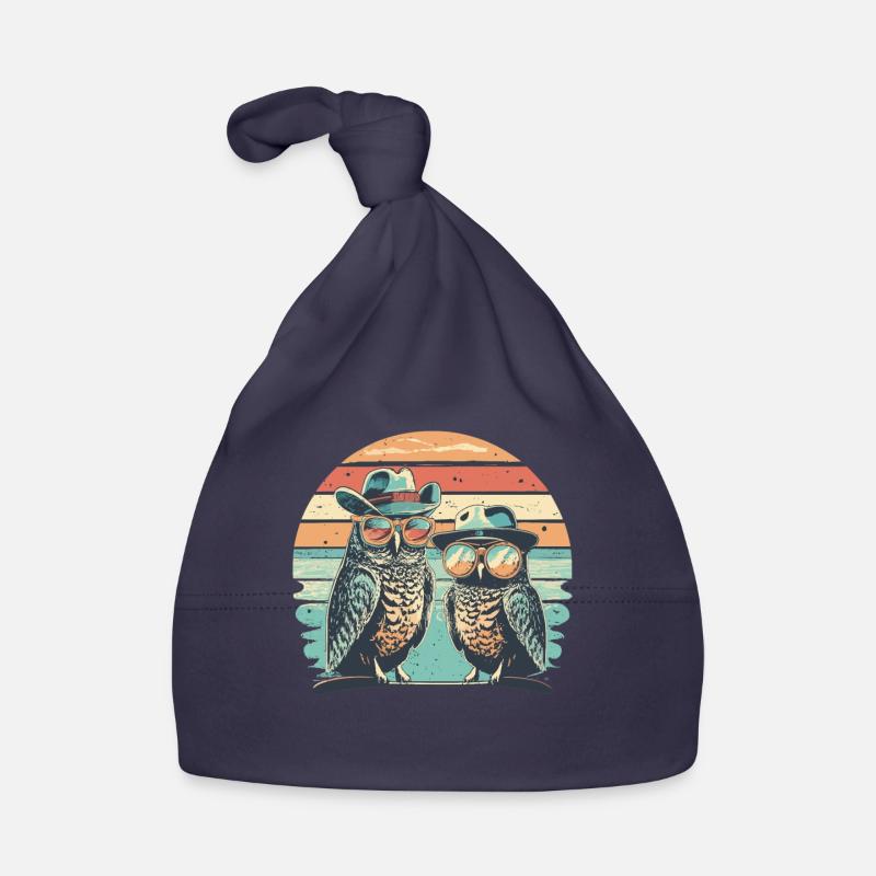 Eule Retro vintage Baby Bio-Mütze