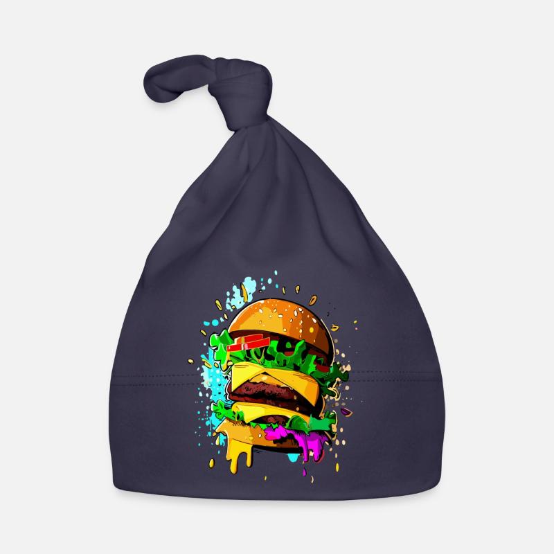 Graffiti Burger Farbenfroher Cheeseburger Baby Bio-Mütze
