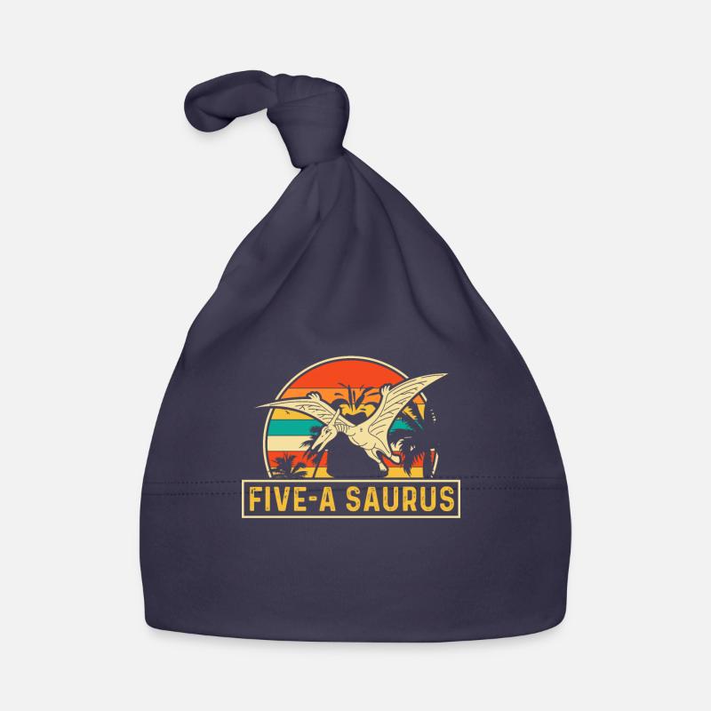 Five-A Saurus Pteranodon 5th Birthday Organic Baby Cap