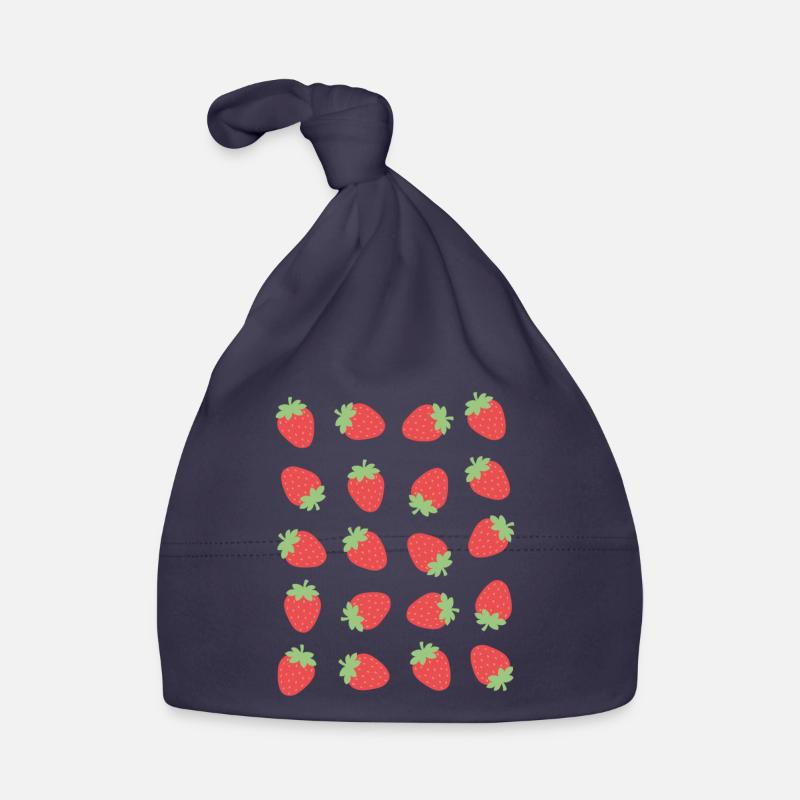 Strawberry Berries Fruit Pattern Organic Baby Cap