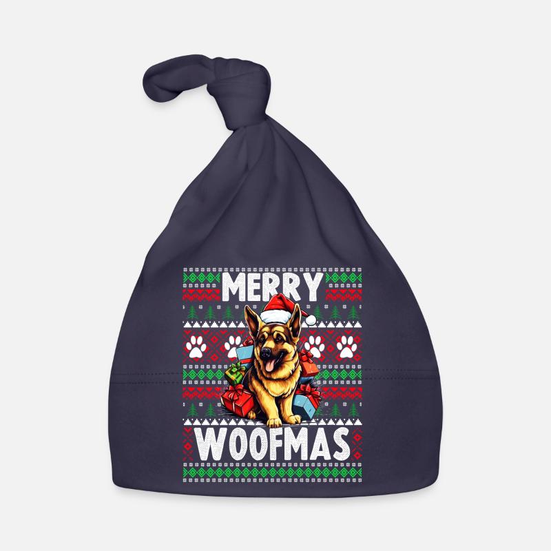 Hässlicher Weihnachtspullover Deutscher Schäferhund - Hund C Baby Bio-Mütze