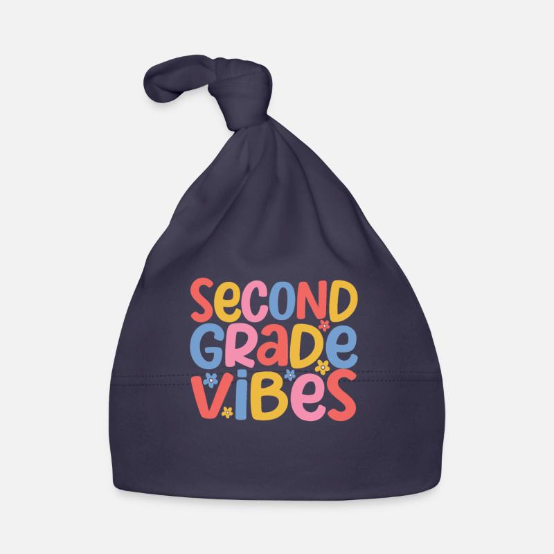 Second Class Vibes 2ème Équipe Rétro 100ème Jour d’École Bonnet bio Bébé