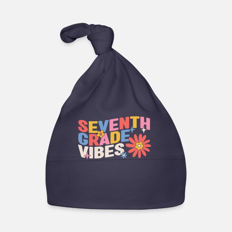 Seventh Grade Vibes 7th Grade Team Retro 100 Day Organic Baby Cap