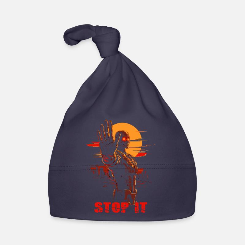 Stop it, a dystopian cyborg Organic Baby Cap