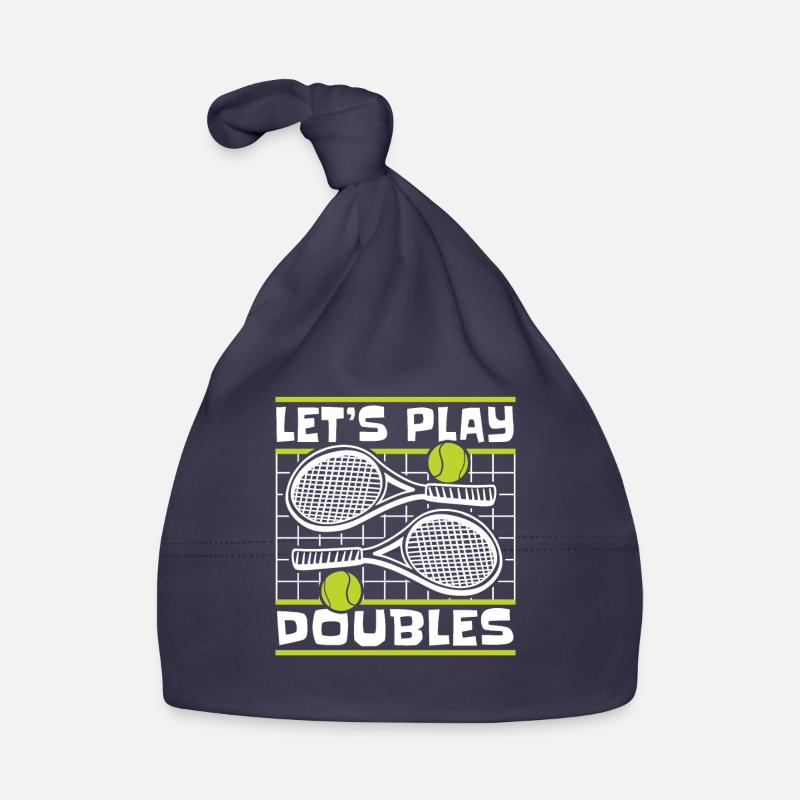 Let's Play Doubles Tennis Player Racket Organic Baby Cap